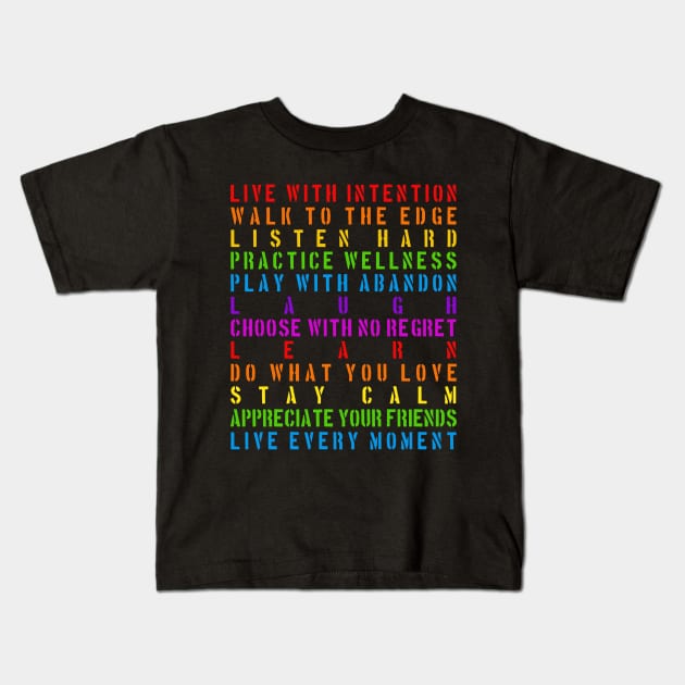 Live With Intention Kids T-Shirt by Stationjack